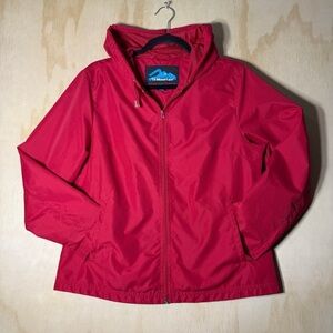 Tri Mountain Windbreaker Small Red Lightweight Rain Jacket Hiking Outdoor‎